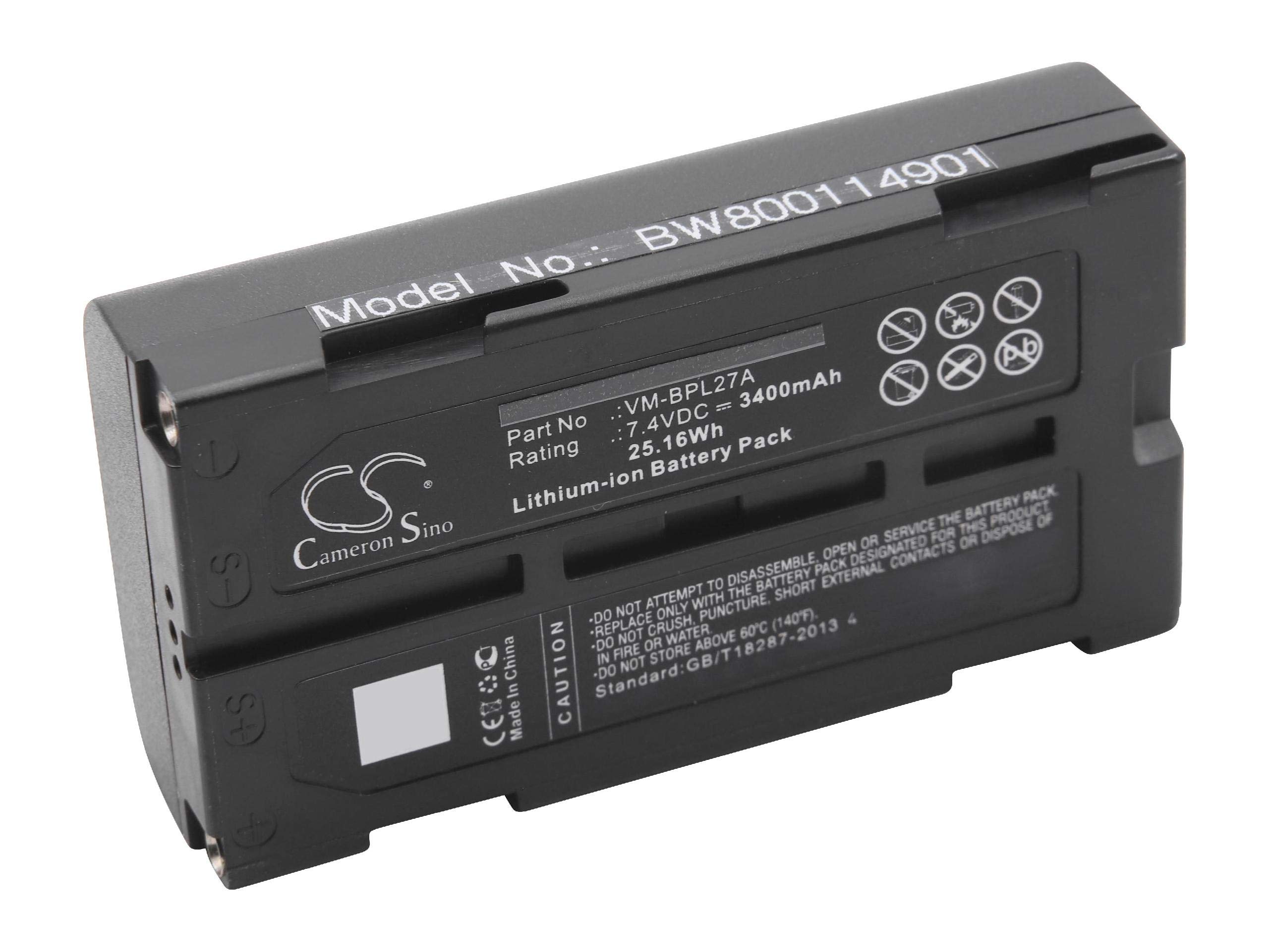 vhbw batteria sostituisce Panasonic VW-VBD1, VW-VBD1E, VW-VBD2, VW-VBD2E per videocamera camcorder (3400mAh, 7,4V, Li-Ion)