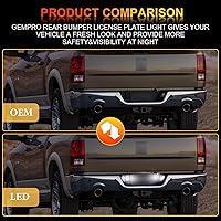 Vista 6 de Luces LED para placa de matrícula con clips de retención de metal para Dodge Ram 1500 2500 3500 2003-2018 lámpara de parachoques trasero 2PCS, 6000K