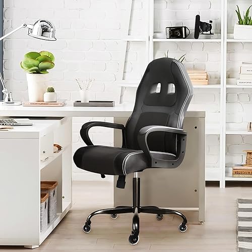 Miniatura 8 de Frassie Silla de oficina de 28 pulgadas, base de metal, repuesto para silla de computadora resistente, parte de base con 5 ruedas, 1 cilindro de