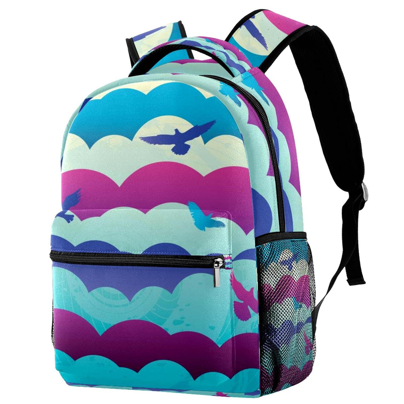 Sac à dos ordinateur portable grande capacité zippé multicolore - 7