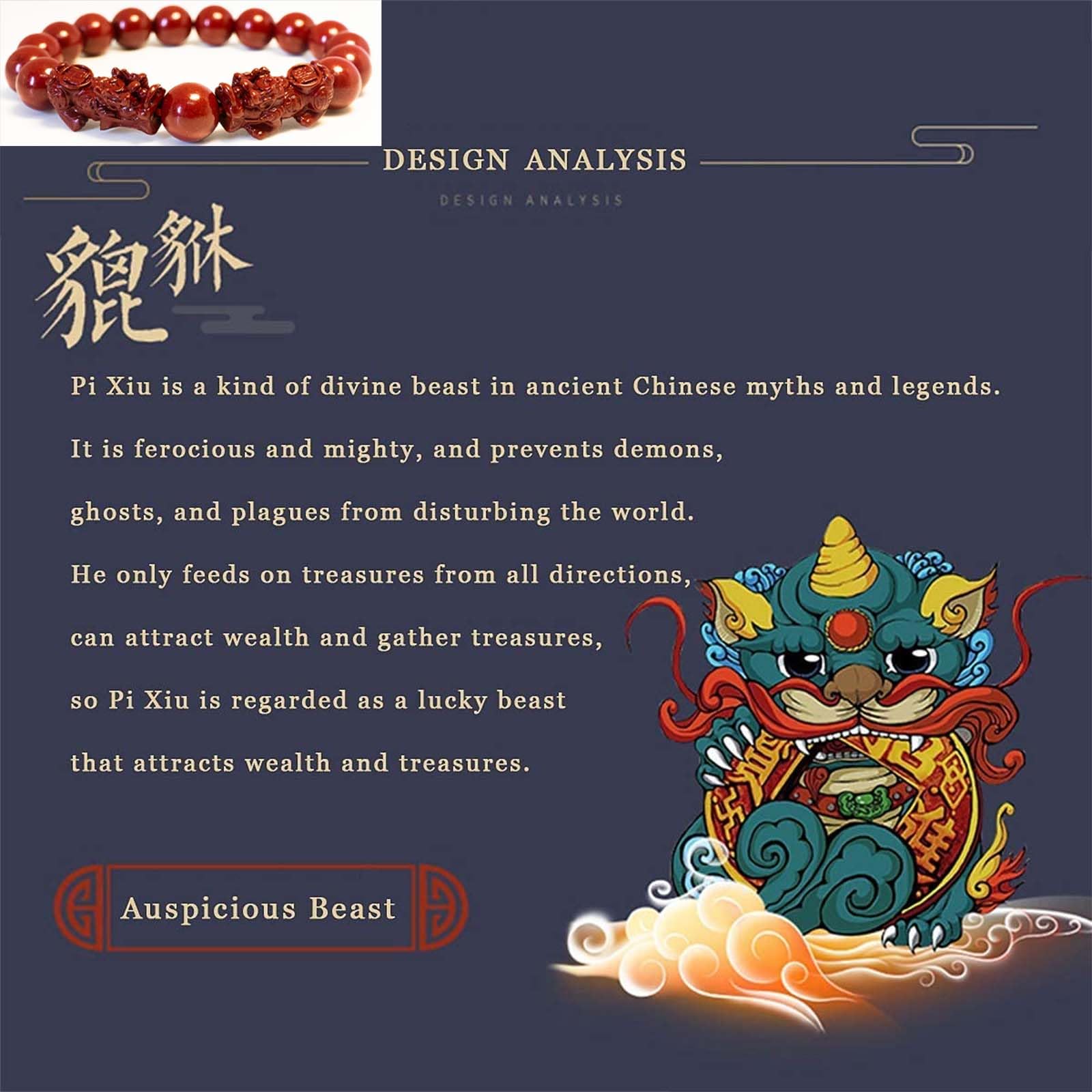 Braccialetto Feng Shui con cinabro, cinabro PiXiu, braccialetto di preghiera con perline di protezione del drago, per uomini e donne, braccialetti con perline rosse, gioielli regali