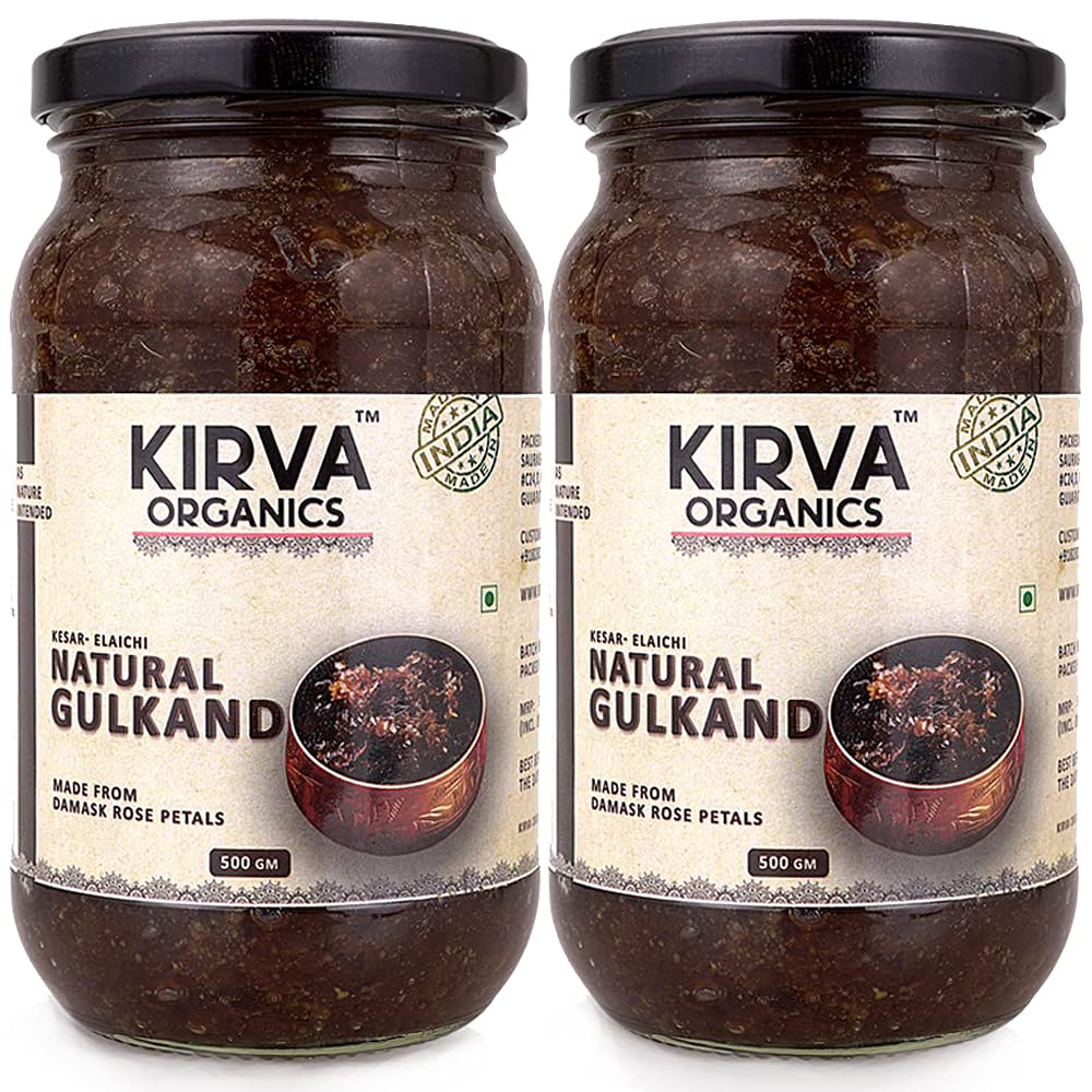 Kirva Organics Natural Gulkand | Damask Rose Petals & Rock Sugar - Kesar Elaichi - 500gm (500gm x 2) (B092JTPVRB) Amazon Price History, Amazon Price Tracker