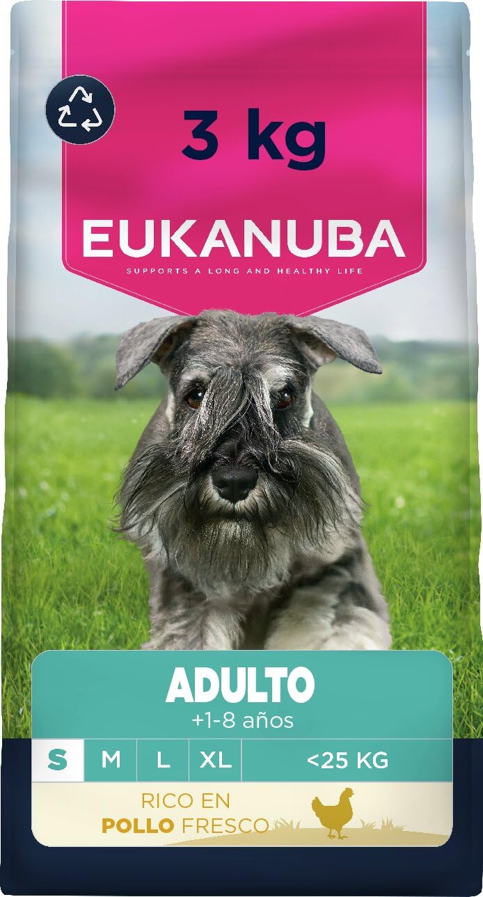 Eukanuba, alimento seco para Perros con Pollo Fresco para Razas pequeñas - Alimento seco Premium para Perros Adultos, 3 kg