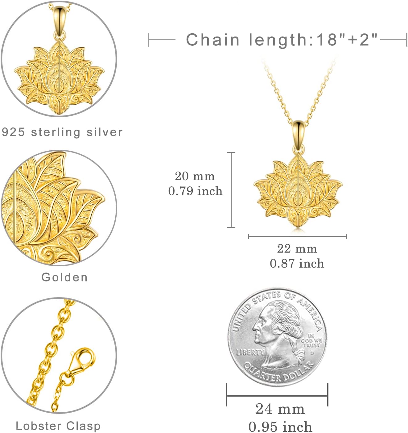 Italian Horn/Sword/Lotus/Mountain/Book/Key Necklace for Women Sterling Silver Gold Crown Necklace Gold Jewelry for Women