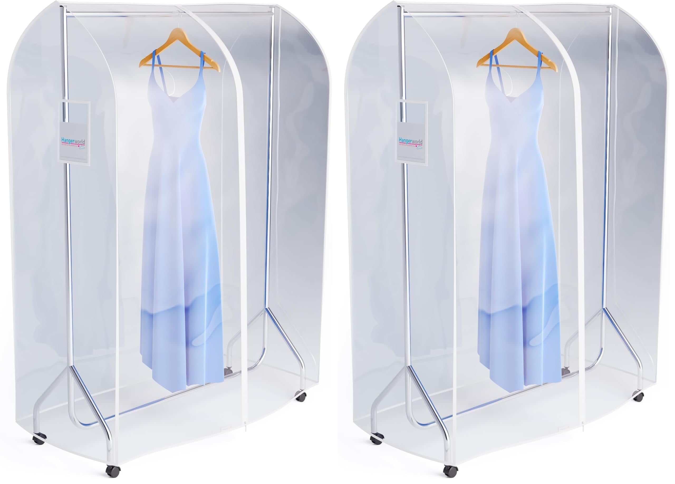 Hangerworld Transparente Abdeckung 117 x 160 x 58 cm Hülle für Kleiderständer mit Reißverschluss (Packung mit 2)