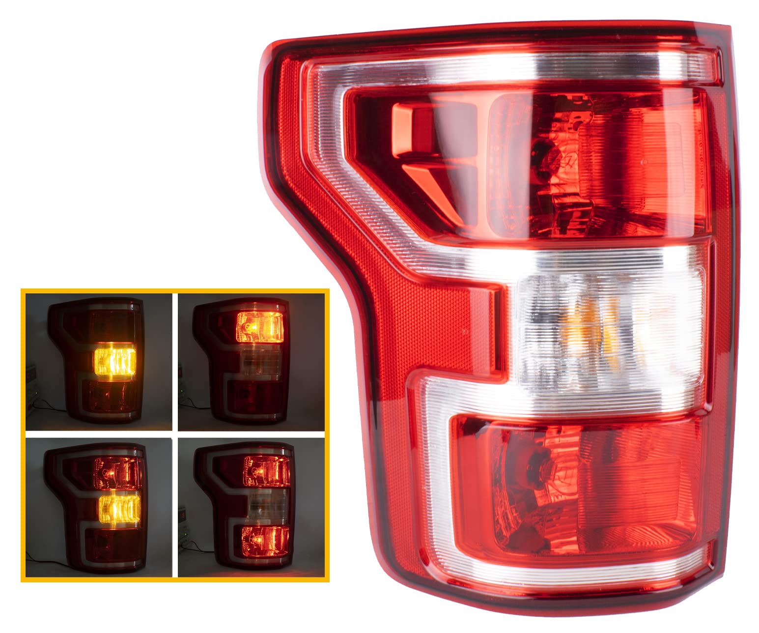 Boine Compatible With 2018 2019 2020 Ford F150 F-150 Left Driver Side Tail Light - Bulb and Harness Included