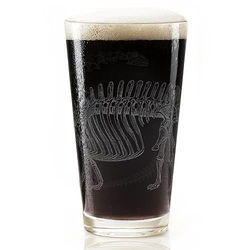 Vista 13 de STEGOSAURUS SKELETON Engraved Beer Pint Glass Dino Dinosaur Jurassic Paleontology Great Gift Idea!