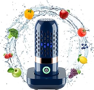 Machine à laver pour fruits et légumes, moule de capsule portable 3000 mAh, nettoyeur de légumes à ultrasons avec technologie de nettoyage aux ions OH, rechargeable par USB, pour nettoyer les fruits