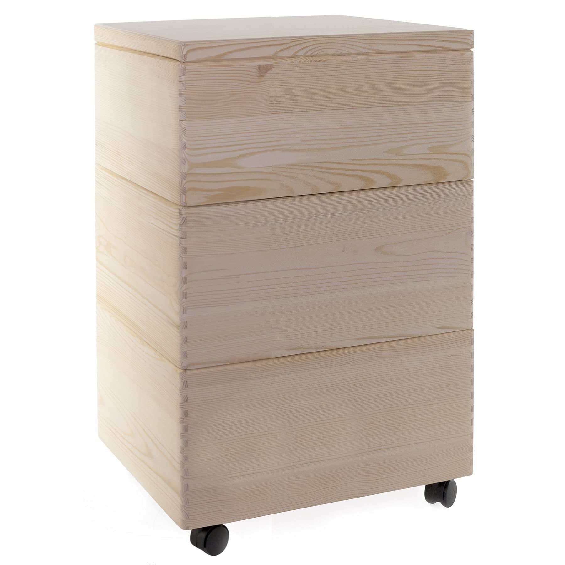 Spielzeugkiste Holzkiste TRIO Kiste Holz 40 x 30 cm 3-er Set Stapelkisten Auswahl (mit Rollen)
