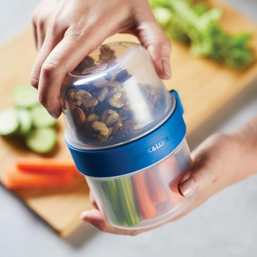 Miniatura 2 de LOCK & LOCK LocknLock Easy Essentials Twist - Contenedor de dos vías para almacenar alimentos, sin BPA y apto para lavavajillas, juego de 12 piezas,