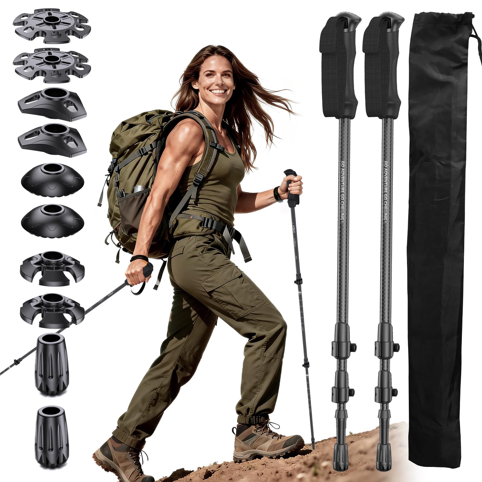 Vtsliy 3K Carbon Fiber Trekking Poles