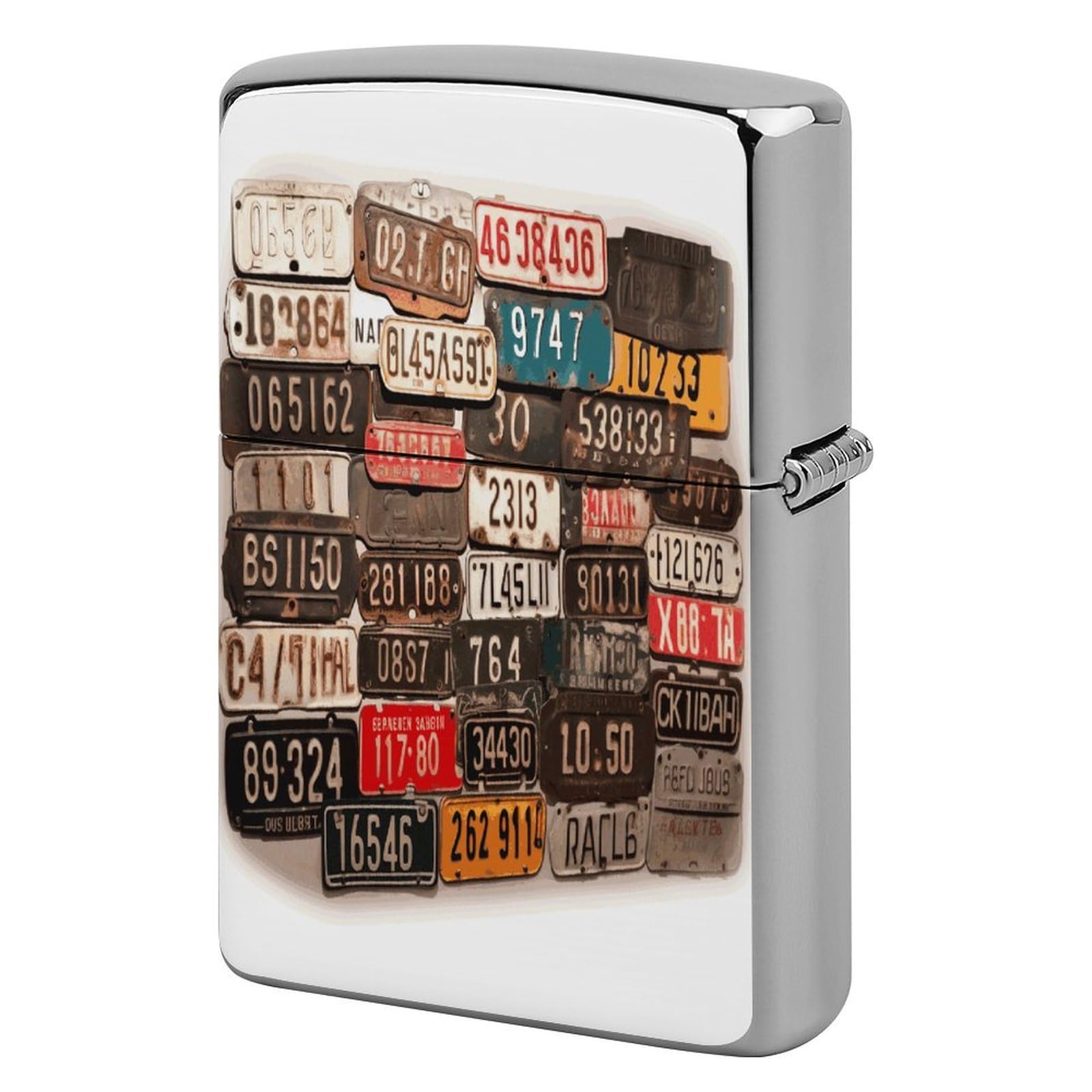 Fekiloot Style Old License Plate Lighter Case Cover Metal Lighter Case