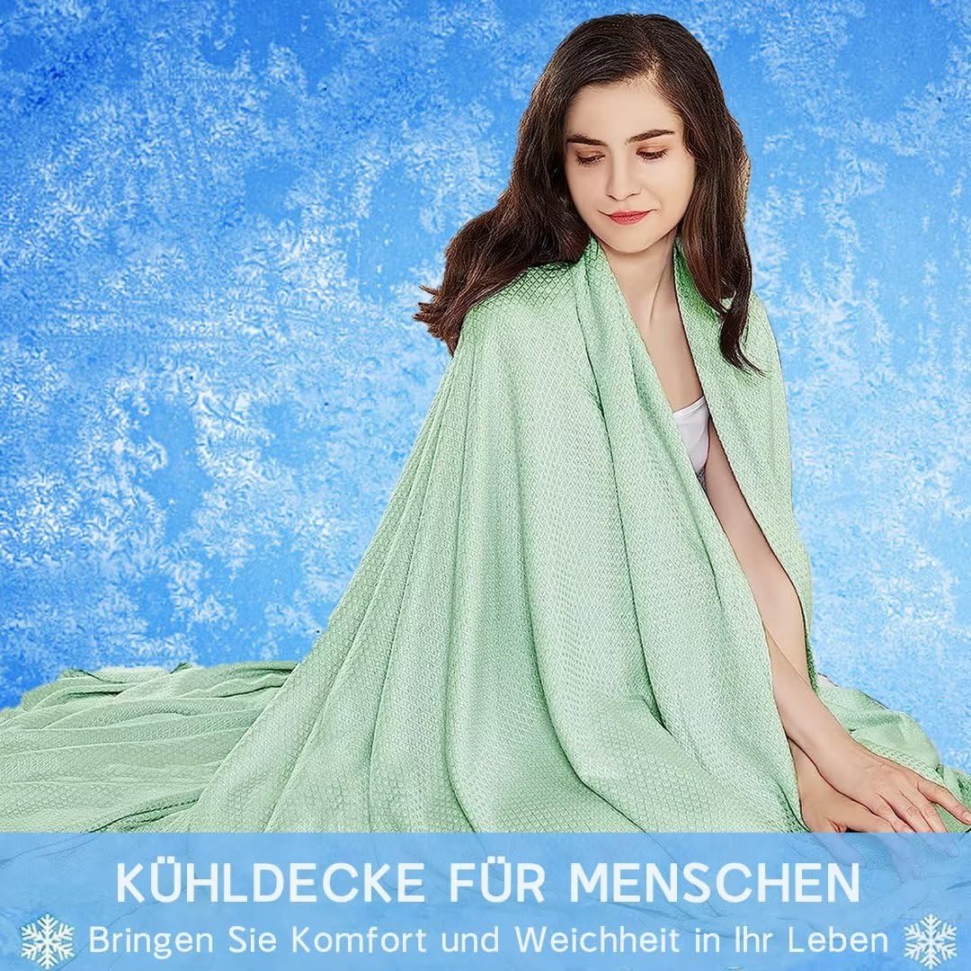 Kühlende Decke für Sommer Heißen Nächte 200 x 230 cm, extra groß Leichte Dünne Sommerdecke Decke Bambus Microfaser, Kühldecke für Menschen Kühlende Matratzenauflage für Bett Sofa Überall