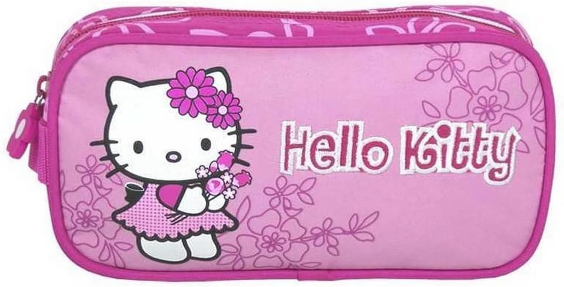 Astuccio Hello Kitty Safta - Doppia Zip, Poliestere Resistente, 21x6x8 Cm, Rosso/Bianco - Foto 8