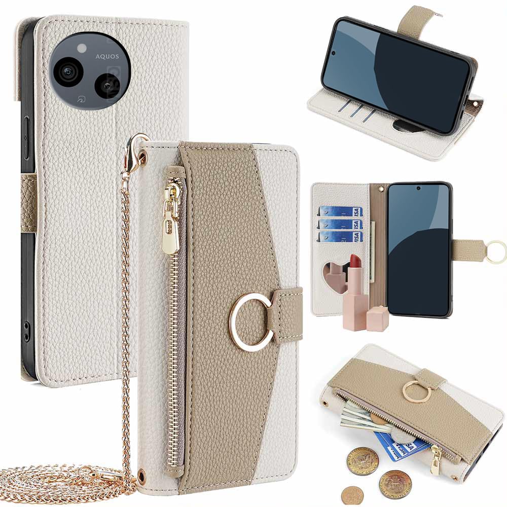 Amazon.co.jp: TOO&SOO 対応 AQUOS sense 10 / 9 ケース 手帳型 ミラー 