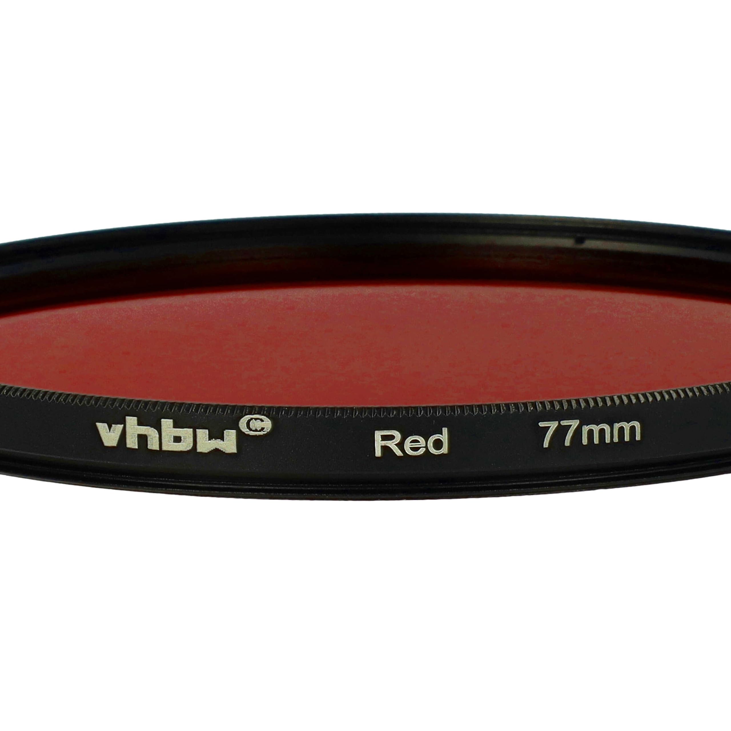 vhbw Universal Farbfilter rot für Kamera Objektive mit 77mm Filtergewinde | Rotfilter
