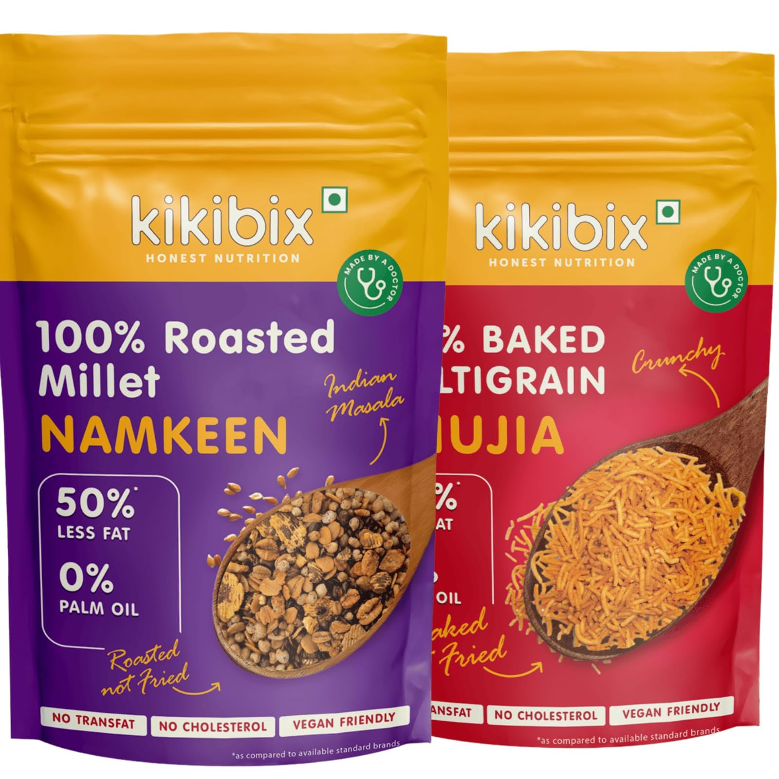 Kikibix Assorted Baked Multigrain Bhujia & Roasted Millet Namkeen Combo Pack Low Calorie, Low Fat Diet Healthy Snacks, Diabetic Friendly, Chatpata Healthy Namkeen,100% Roasted Not Fried (Pack of 2) (B0CVN4LRVM) Amazon Price History, Amazon Price Tracker