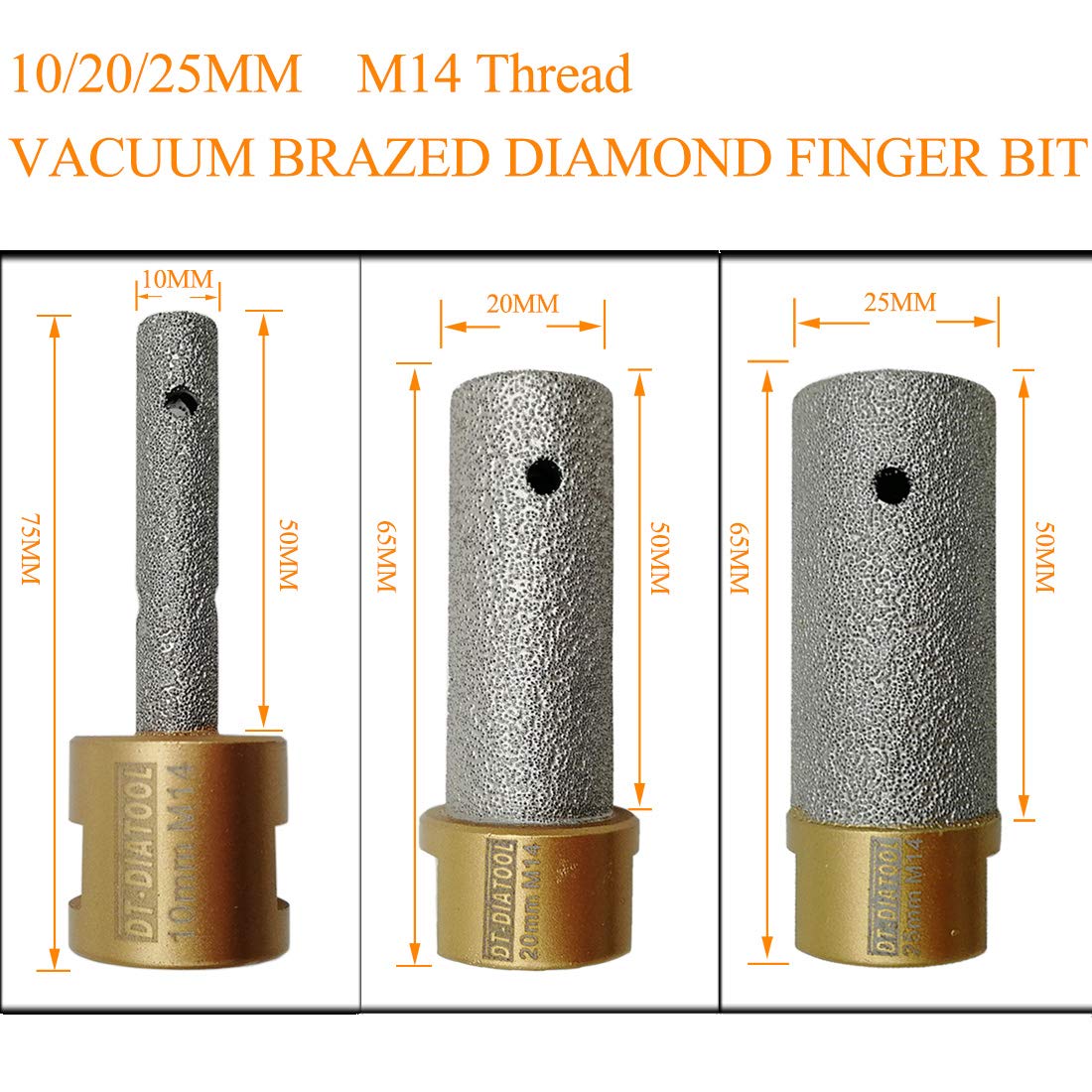 Fresa Diamantata DT-DIATOOL 50 Mm - Per Smussare Fori In Piastrelle E Marmo - Filetto M14 Per Smerigliatrice - Foto 8