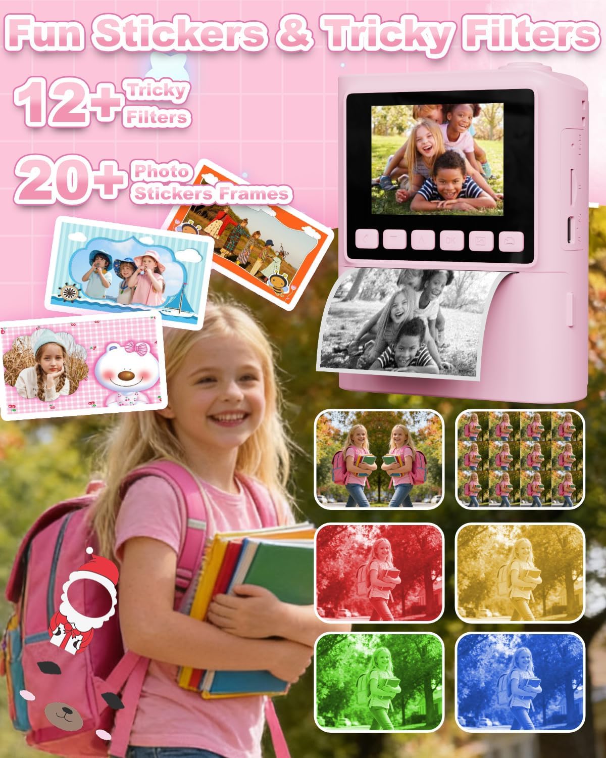 Instant Print Camera for Kids, 1080P Instant Digital Print Cameras for Toddler, Por... - Image 5