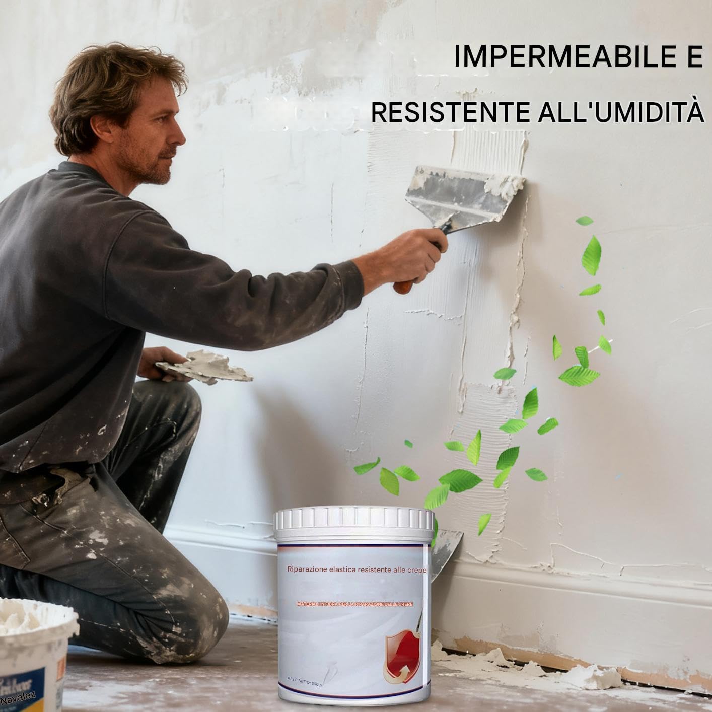 Spachtelmasse für Reparaturen von Gipskarton, 500 g, strapazierfähig, wasserdicht, schnell trocknend, zum Füllen von Löchern in Wänden, für Badezimmer, Zuhause, Schlafsaal, Wohnzimmer