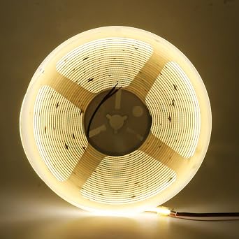 12 V COB LED Strip Self-Adhesive 3 m 528 LEDs/m Super Bright Natural White LED Strip Light Flexible LED Strip Copper FPCB Any Cut DIY LED Fairy Lights for Party Decoration Without Adapter [Energy Class F]