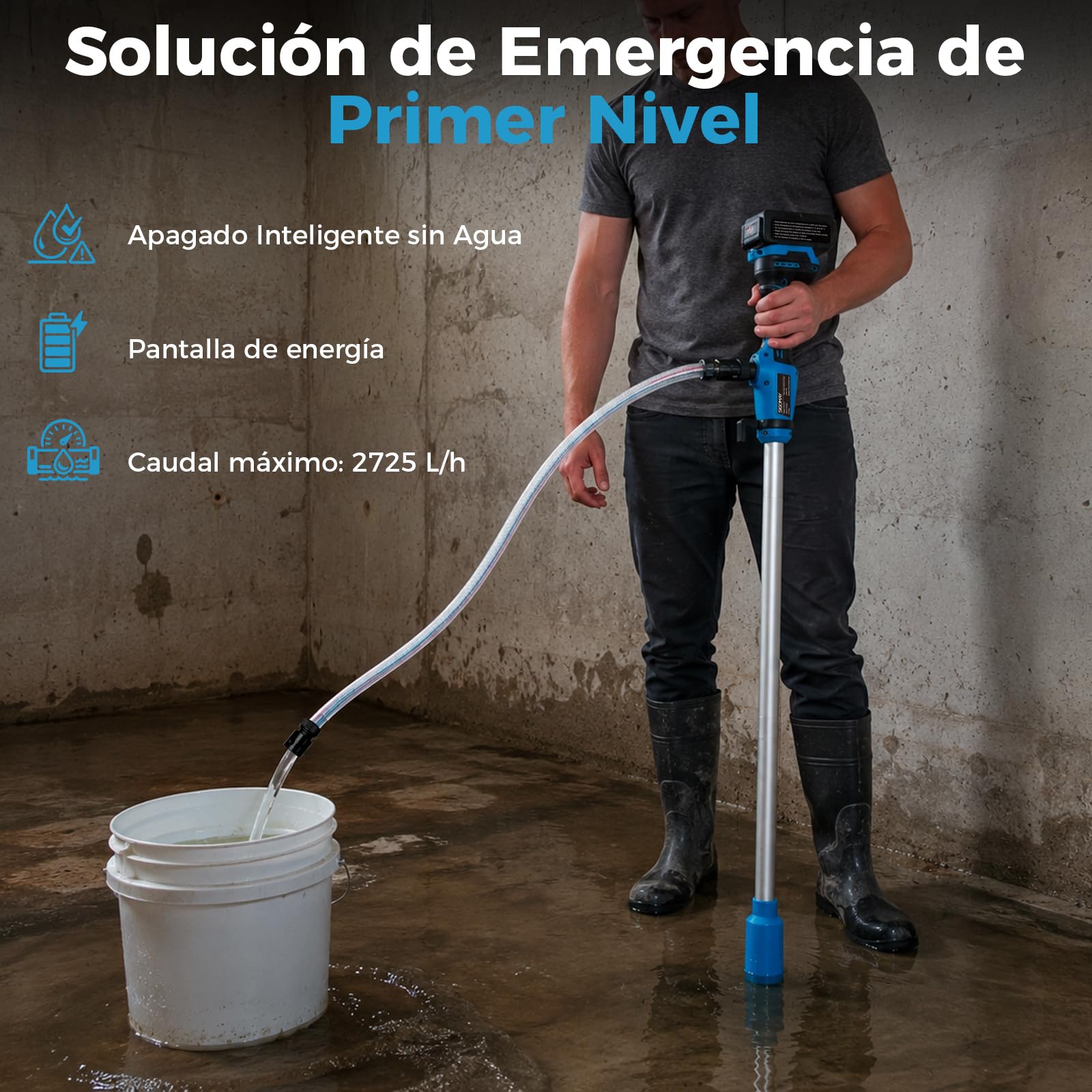 Bomba de Transferencia Inalámbrica, Compatible con Makita 18V LXT Batería, Bomba Eléctrica para Llenado con Pantalla Digital y Parada Automática, 2725 L/h, para Diésel, Agua, Jardín, IBC