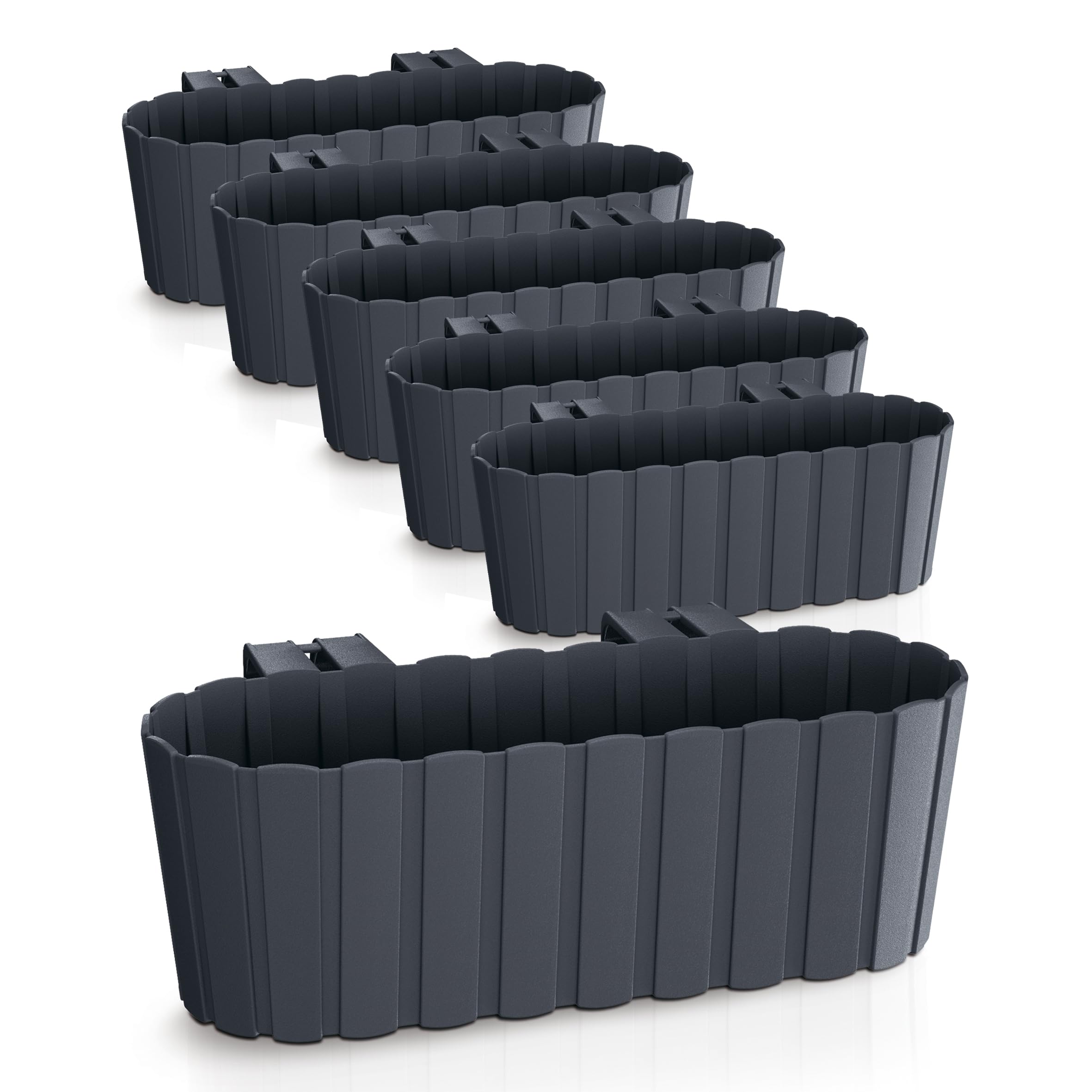 Spetebo Balkon Blumenkasten - Pflanzkasten zum Einhängen - 39 x 13 cm, 6er Set