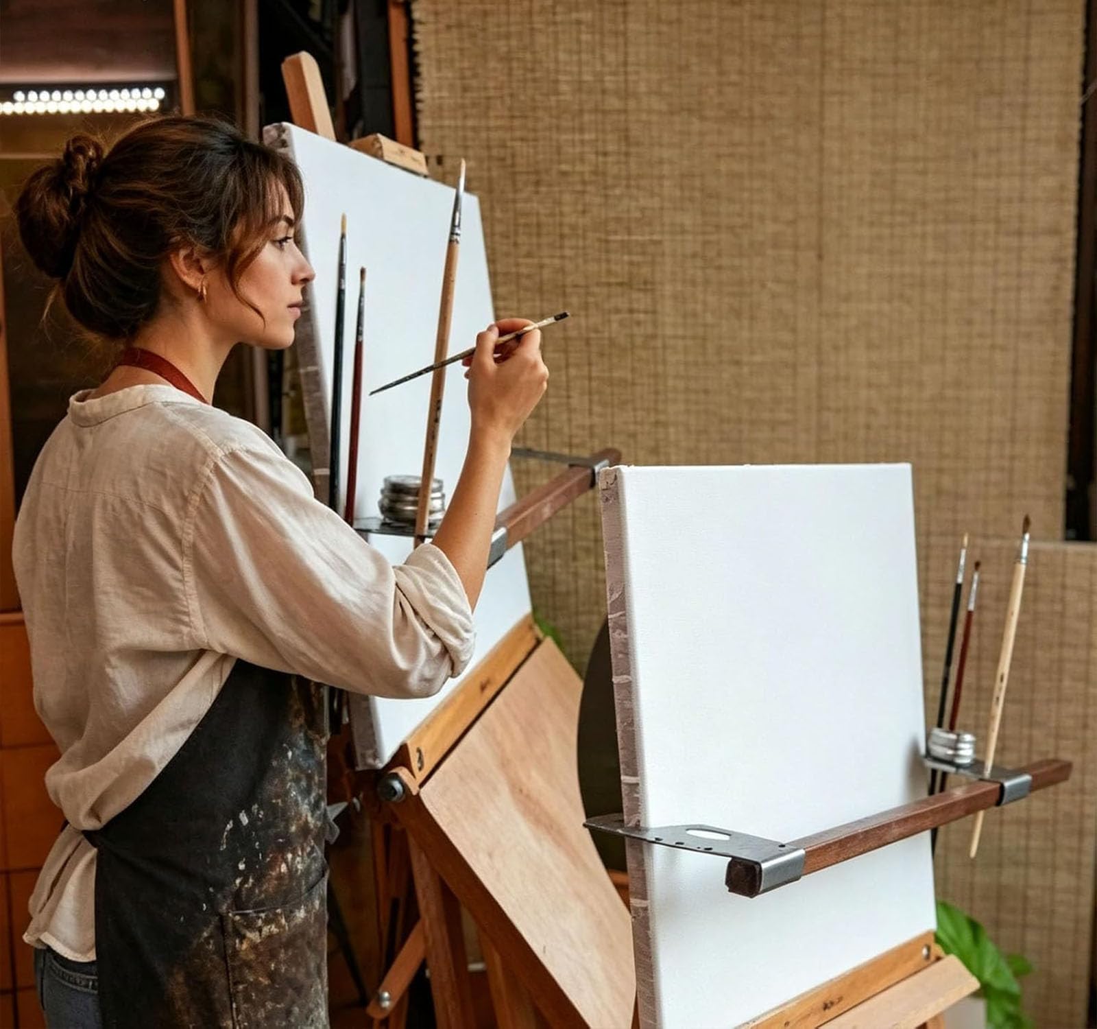 Puente de soporte de mano para artista, barra de soporte de reposamanos de caballete ajustable, reposamanos ajustable para trabajos de detalle de dibujo de pintura (1PC)