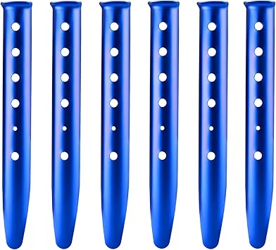 Azarxis Snow Sand Tent Stakes Pegs Aluminum U-Shaped Lightweight Heavy Duty Ground Nails for Beach Shade Canopy Camping Hiking Backpacking Picnic
