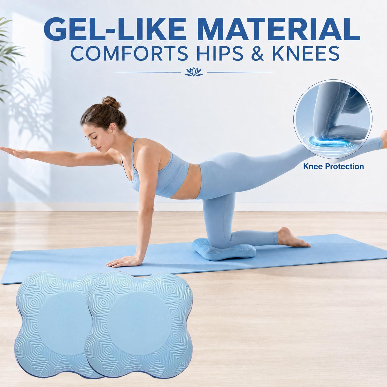 Kit per pilates, attrezzatura per pilates da donna, kit di allenamento con anello e palla da 36,8 cm, blocco yoga, ginocchiere da yoga, fasce di resistenza, accessori per calze antiscivolo, blu