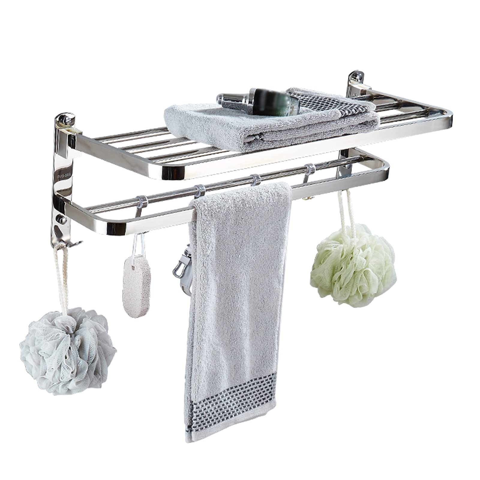 TOMYEUS Shower Caddy Bathroom Shelf 304 Stainless Steel Shower Shelf Bathroom Shelf Wall Mounted Bathroom Wall Shelves with