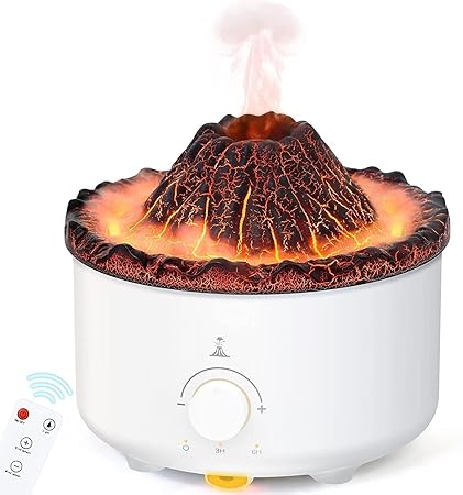 Prachit Humidifier, Aroma Diffuser for Home Cool Air Fragrance Volcano Humidifier Portable 2 Color Changing Lights & 2 Mist Modes Air Humidifier for Home, Office