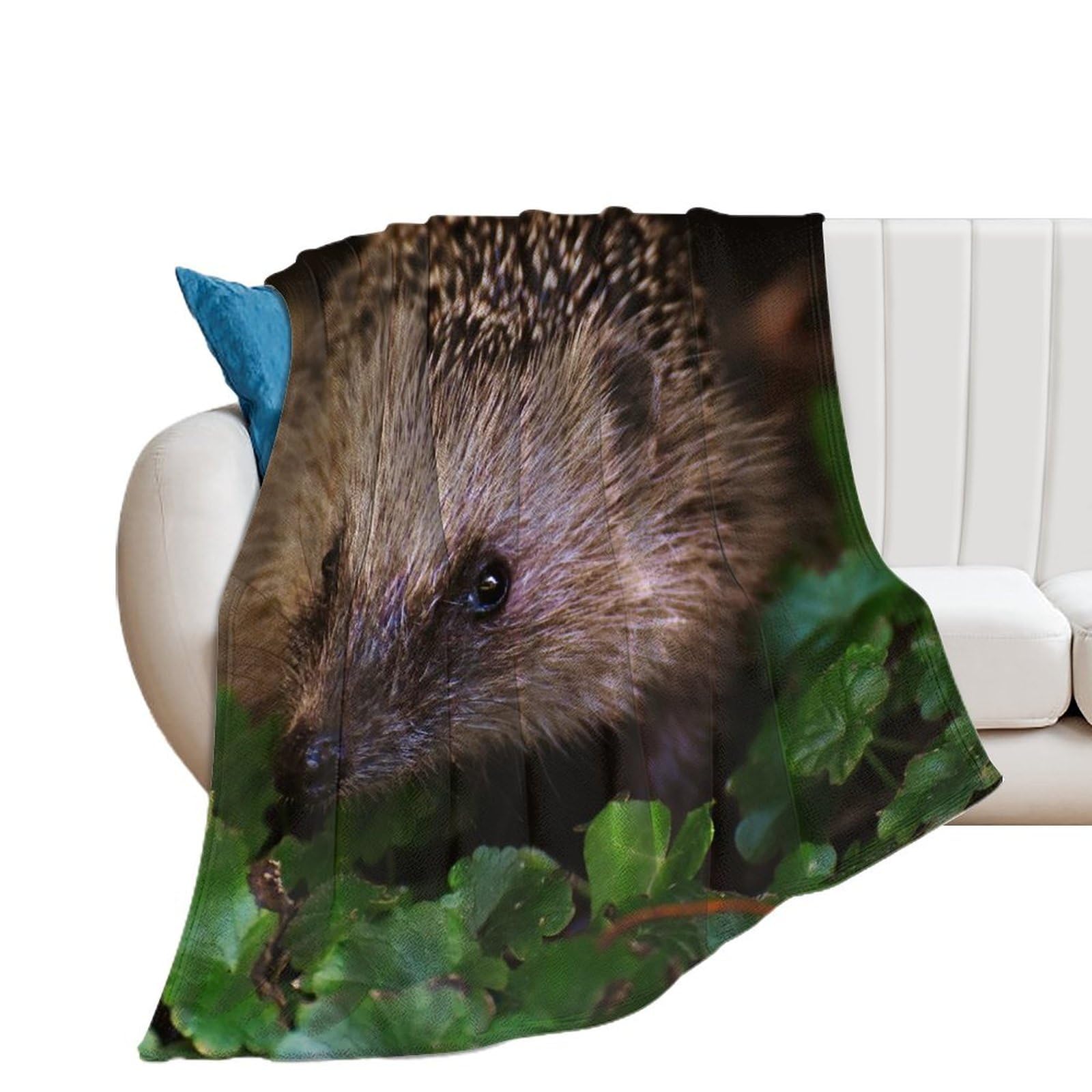 Couverture polaire hérisson 150x200 en flanelle chaude et jeté de canapé ultra doux contre le froid