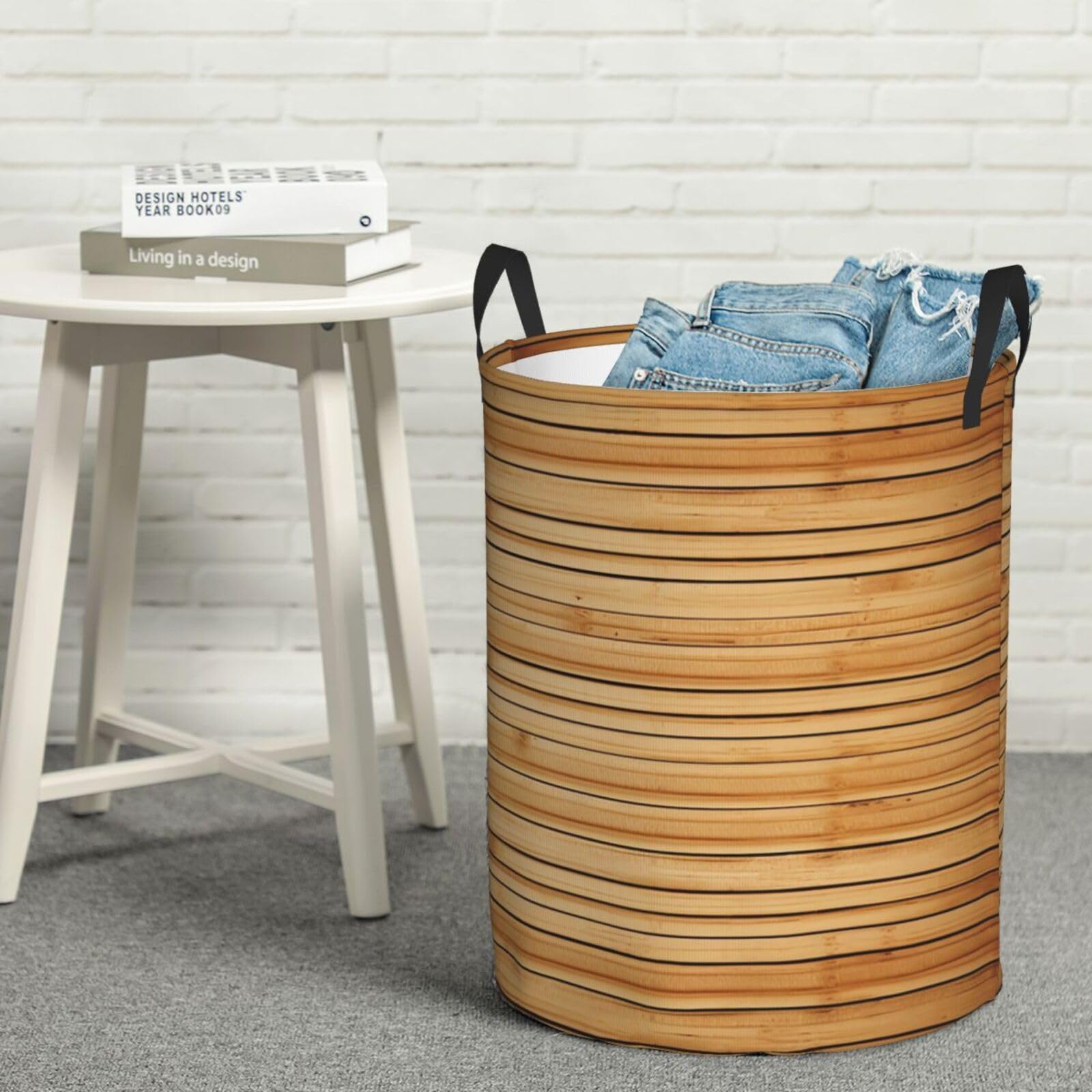 Panier à linge texturé pliable taille M bac de rangement imperméable