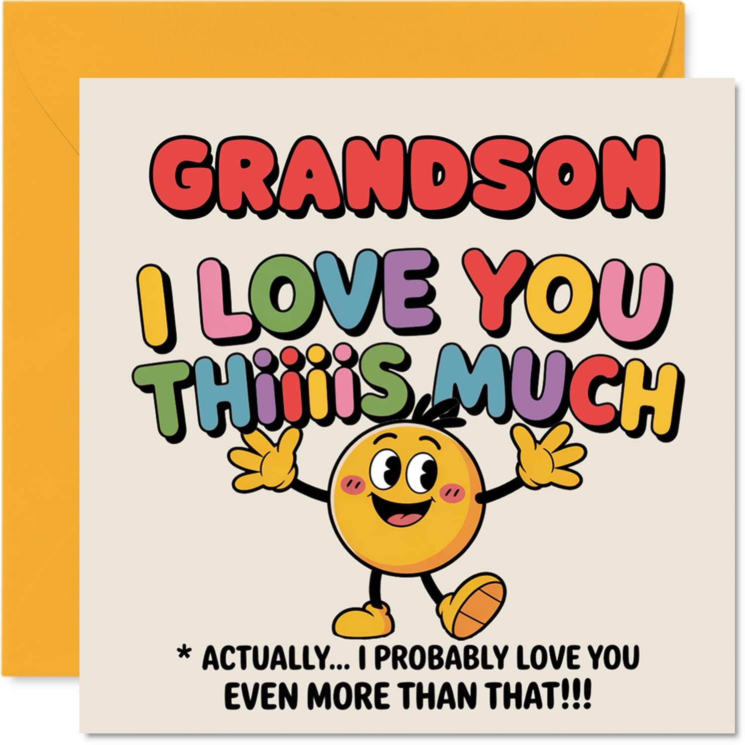 Grandson Birthday Card, I Love You Thiiiis Much