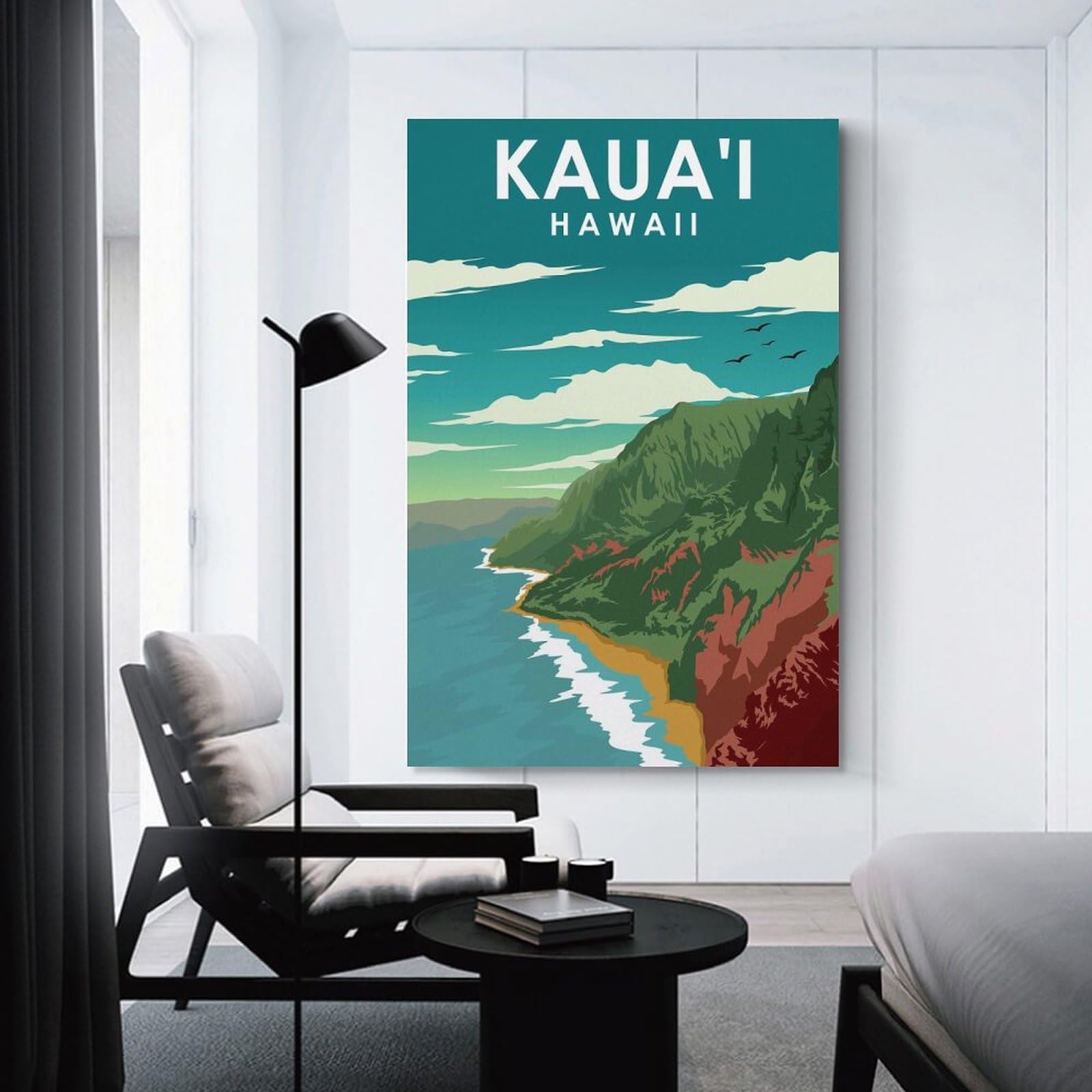 Junmoney Kauai Hawaii Travel Canvas Wall Picture, 24x36inch(60x90cm), for Wall Displays, Bedrooms Or Room Updates, Wall Decor Suited to Curated Displays