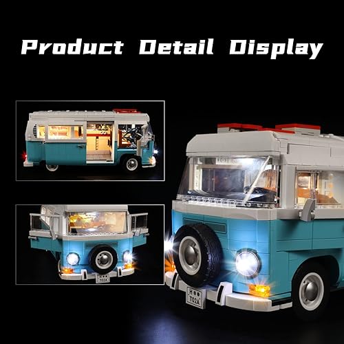 Miniatura 5 de Bourvill Kit de luces LED para Lego Volkswagen T2 Camper Van 10279  Juego de luces compatibles con Lego 10279  Versión clásica (Kit de luces sin