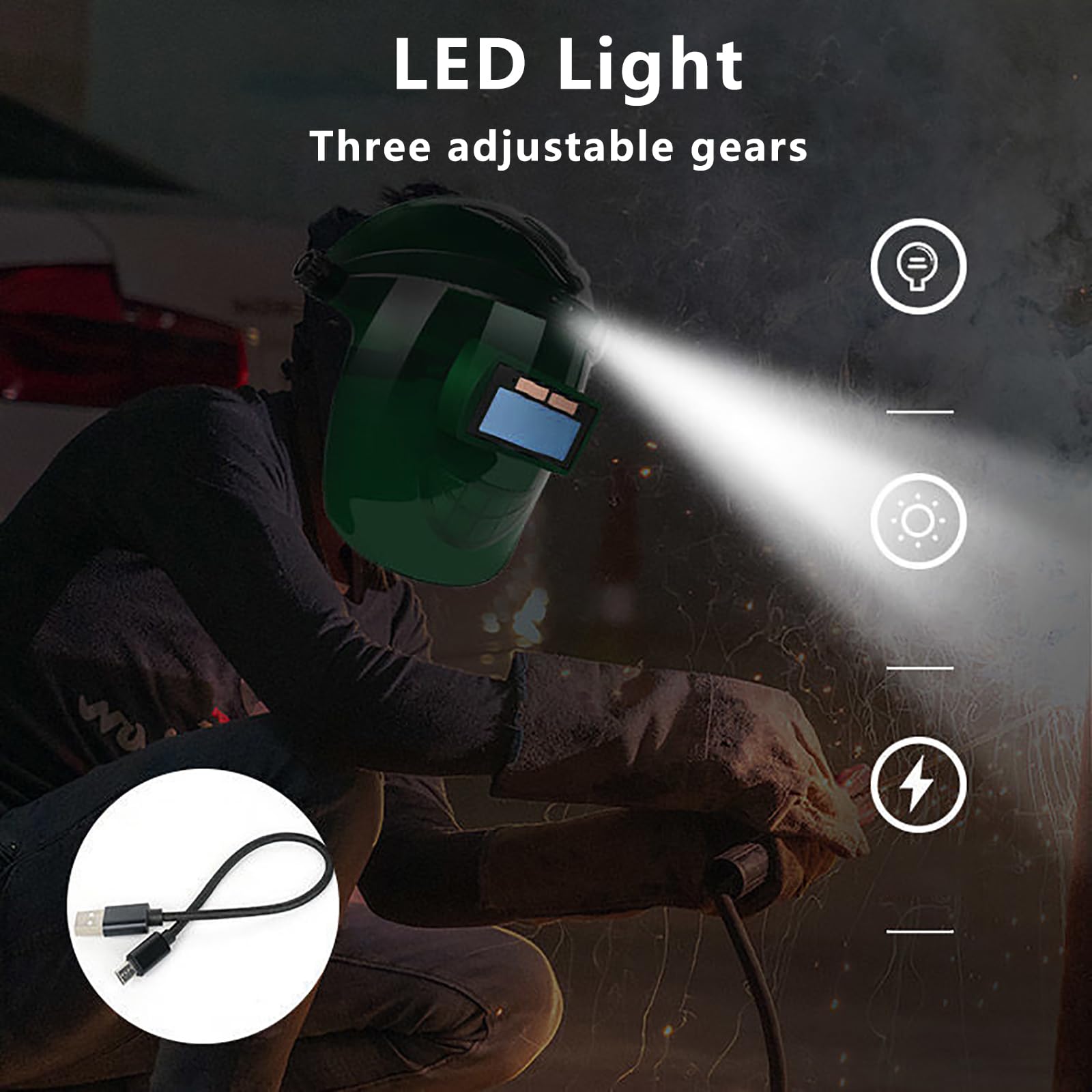 CASCO DI SALDATURA Solar Pro con obiettivo filtro automatico e livello stato luce DIN4 EUR 15,51