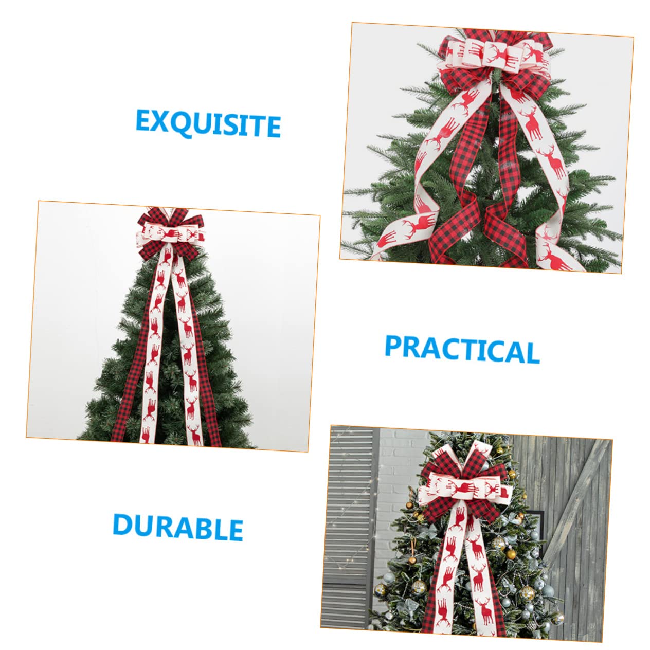 ABOOFAN 2piezas Lazo Gigante De Navidad para Decoración De Árbol Adorno De Bowknot Yute para Fiestas y Bodas Suministros De Festival Navideño