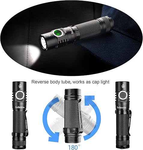 Miniatura 5 de Sofirn SC31 Pro linterna recargable de 2000 lúmenes, linterna recargable con potente LED SST40 6500K, para EDC, campamento, senderismo, pesca y