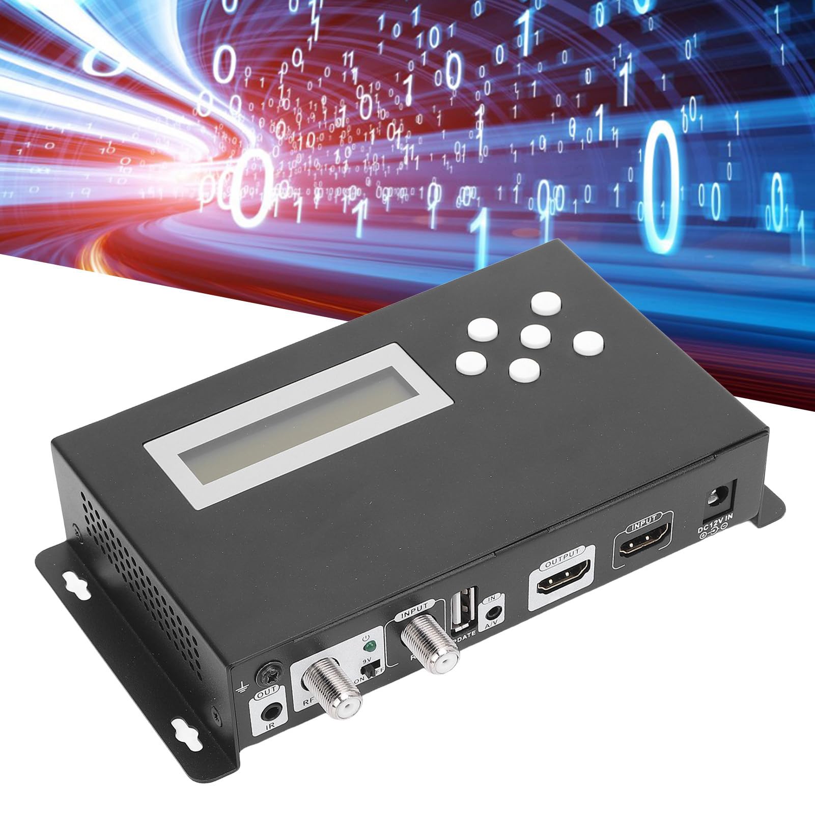 Luocute Modulador Coaxial RF, Modulador Digital de Entrada única con Interfaz Multimedia HD Codificación 4K 30HZ MPEG4 H.264, para Distribución de TV a Través de Cable Coaxial RG6 RG7 RG11 (Enchufe