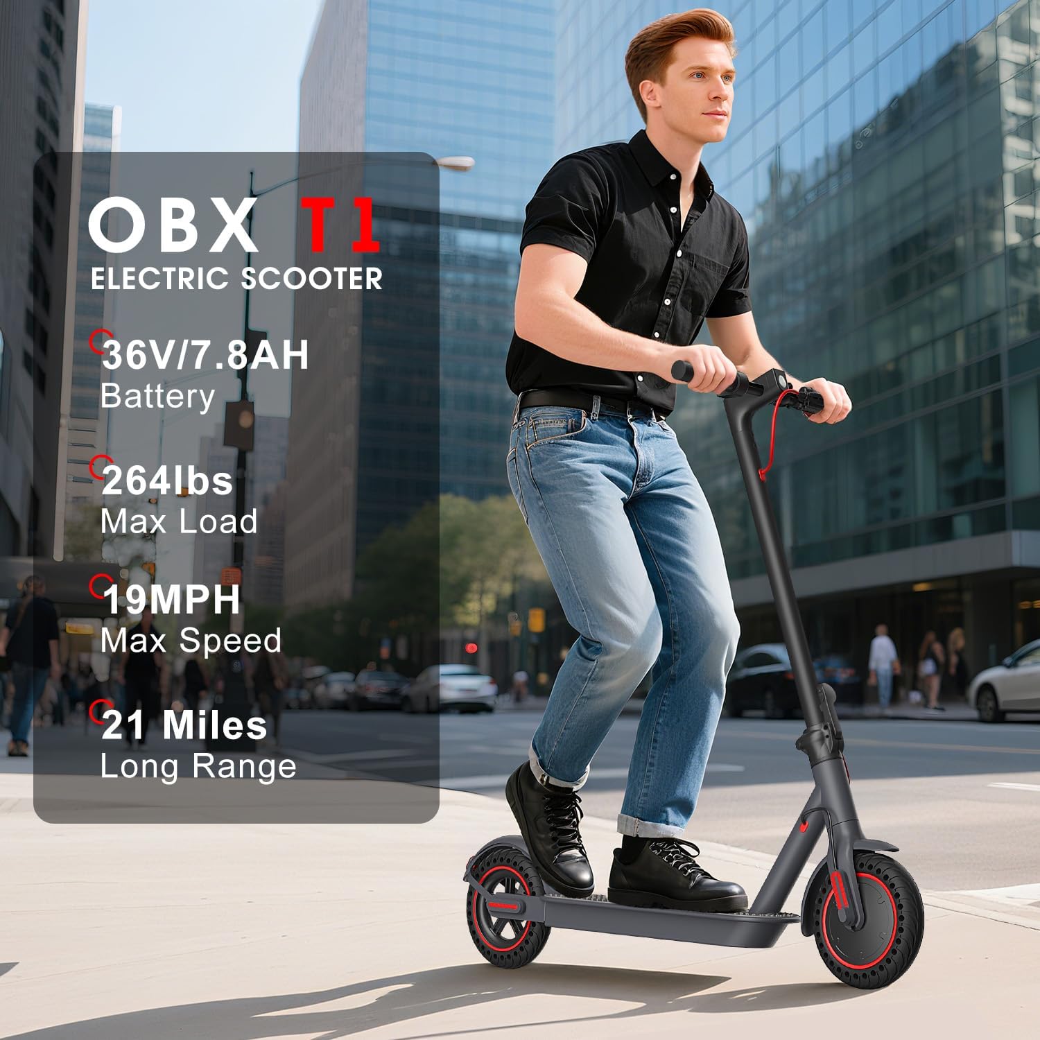 Electric Scooter Adults Powerful 350W Motor Portable Foldable 8.5'' Tires E Scooters for Adult Max 16 Miles Speed APP Control Double Braking with Cruise Control