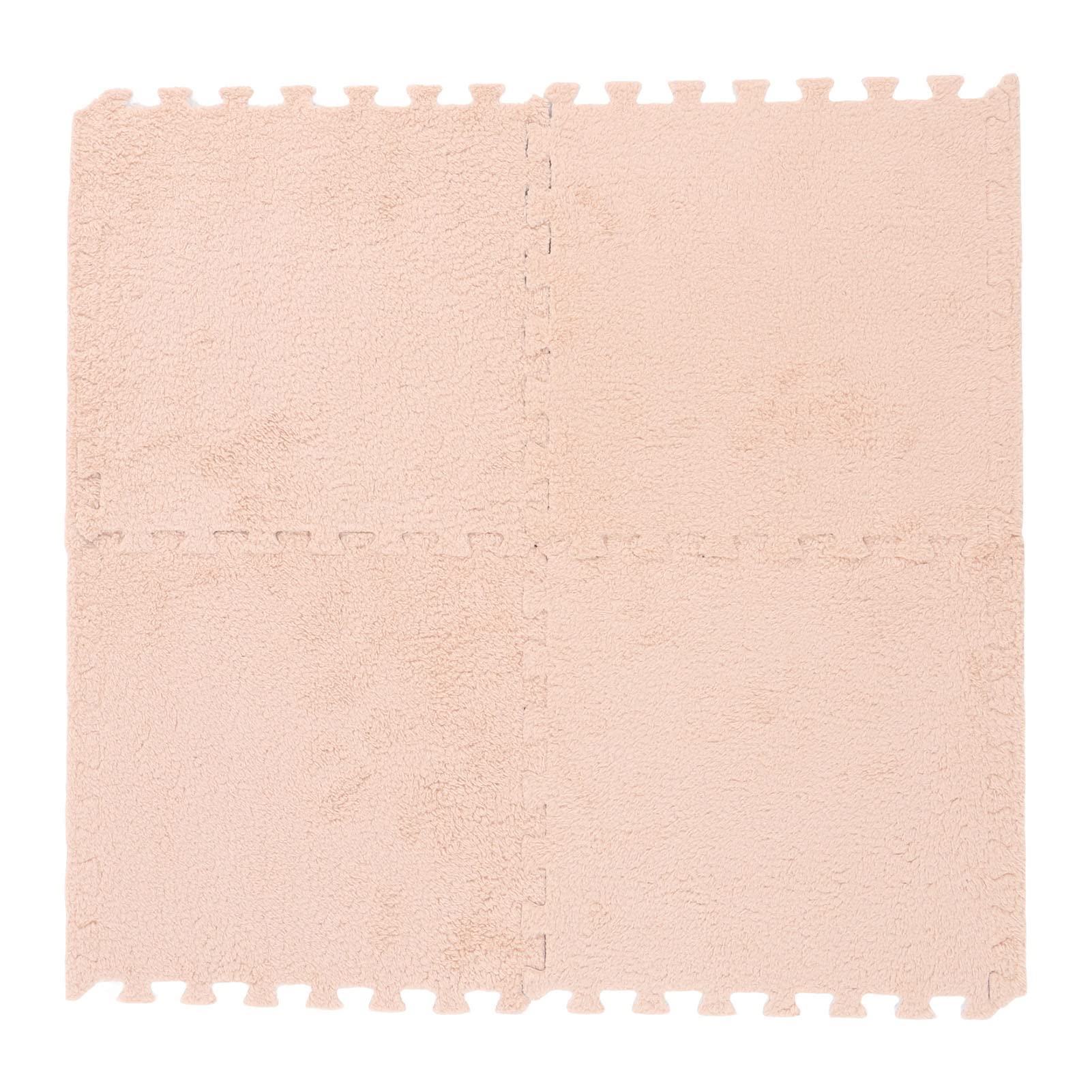 CDQL Plush Foam Floor Mat, 10pcs Plush Foam Floor Mat, Soft Thick Split Joint Interlocking Plush Foam Rug for Room Floor (Light Tan)