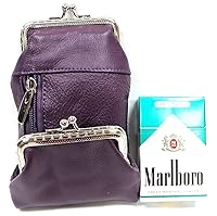 Vista 2 de Estuche De Cigarrillo Y Encendedor De Cuero Genuino De Lujo Con Cierre De Cierre De Cierre De Cierre De Cierre De Cierre De Cierre De Cierre De