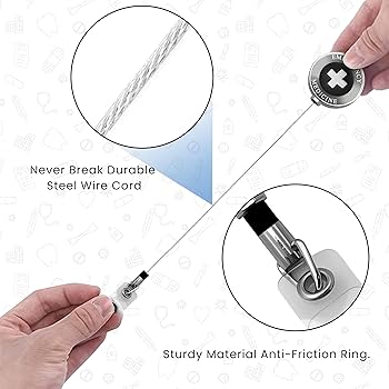 Heavy Duty Metal Badge Reel For Nurses - ED ER Med Surg RN Retractable ID Holder With Clip