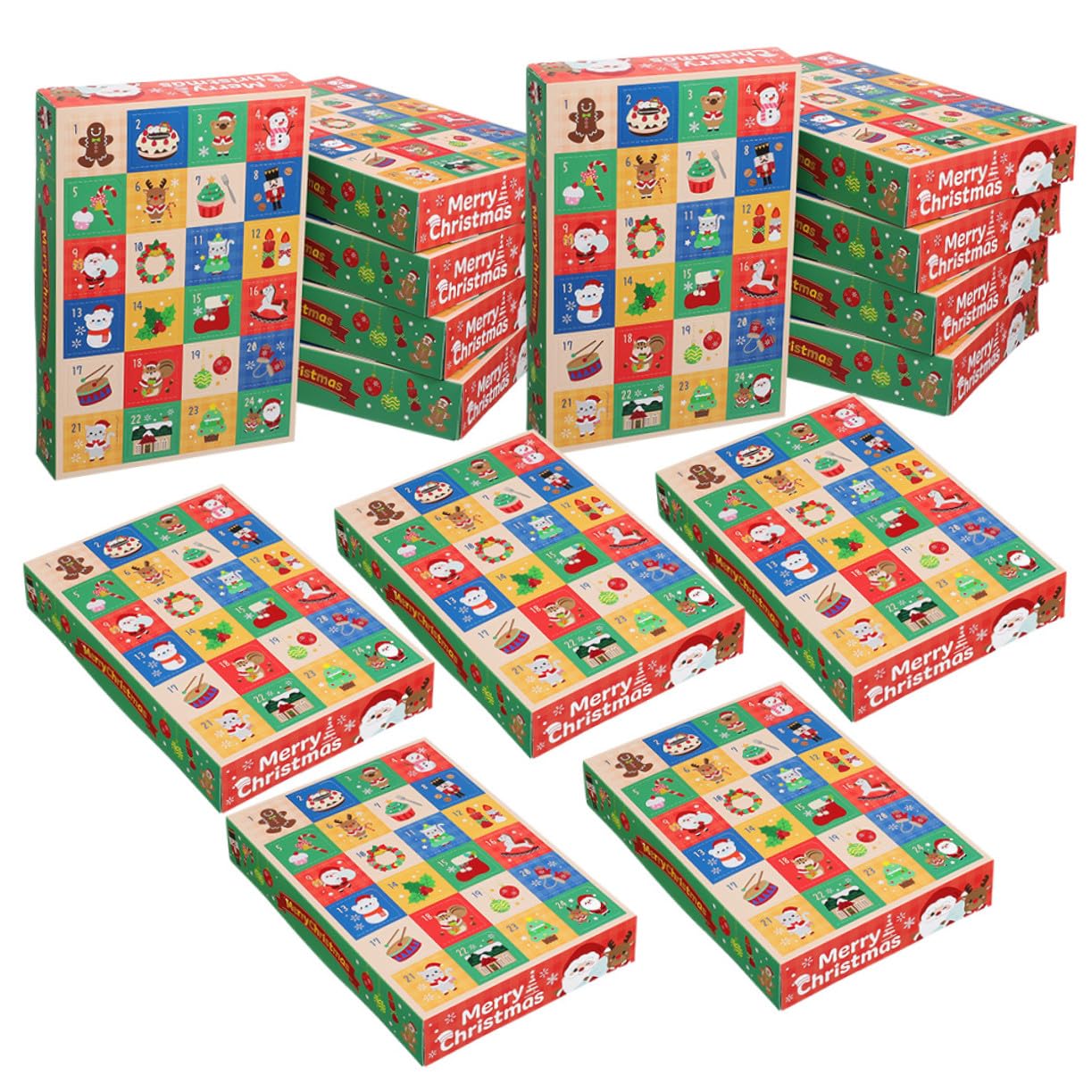 LIFKOME 15 Piezas Caja De Regresiva Para Navidad Días Unidades Cajas De Papel Vacías Para Calendario De Adviento Navideño Diy y Decoraciones Navideñas Para Familias