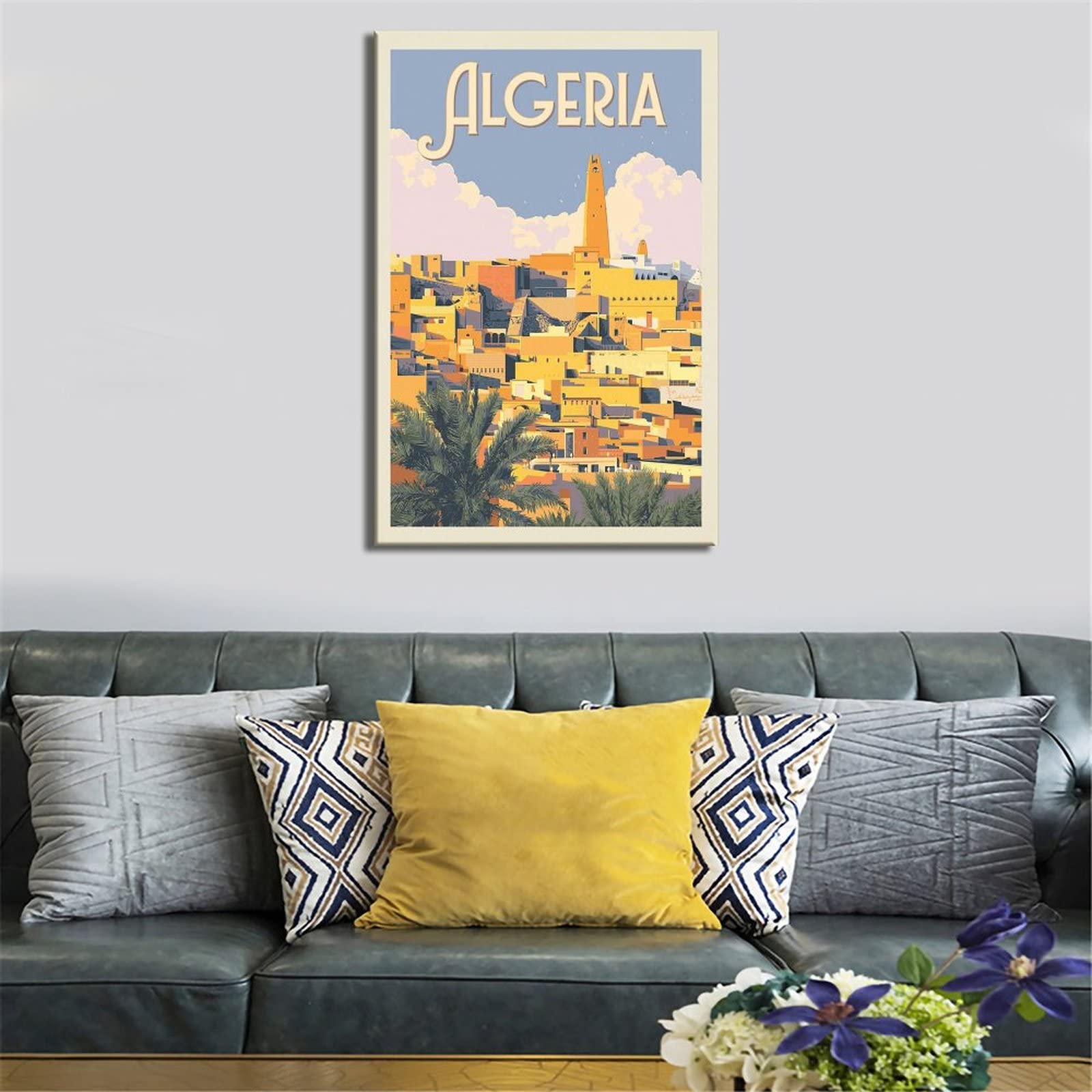Affiche Vintage Oran Algérie Sur Toile - 50x75 Cm - Décoration Murale Voyage, Rétro - Impression Qualité, Prête à Accrocher - 9