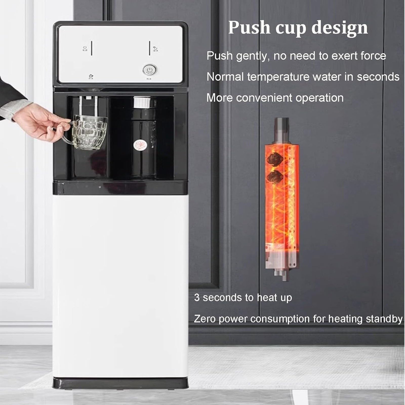 Distributore Di Acqua Multifunzione, Refrigeratore D'acqua Da Pavimento Con Collegamento Idrico, 3 Livelli Temperatura For Famiglie E Piccoli Esercizi Commerciali