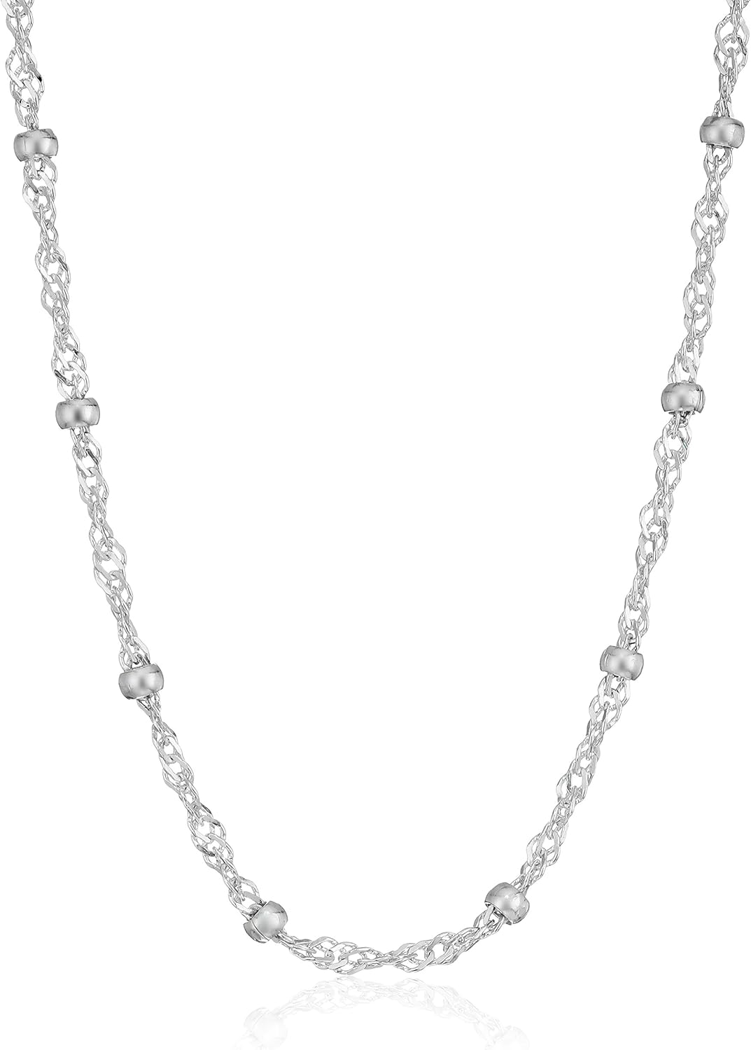 Amazon Essentials Sterling Silver Singapore Bead Chain...