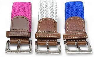 Cinturón Trenzado Elástico, 3 Cinturones Extensibles de Hombre o Mujer, Talla Única, se Adapta a Cintura, Cinturón de Vestir o Casual, Longitud de 110cm a 140cm